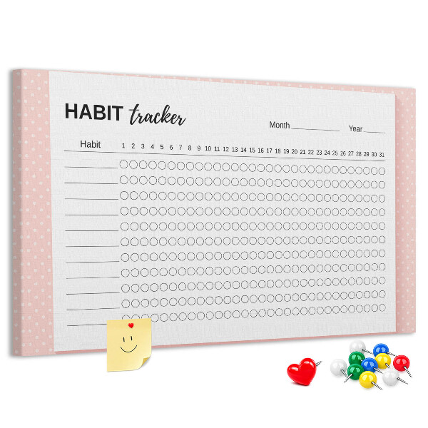 Panou de pluta Urmărirea obiceiurilor cu fundaluri colorate