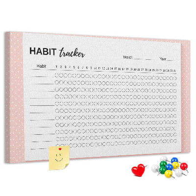 Panou de pluta Urmărirea obiceiurilor cu fundaluri colorate