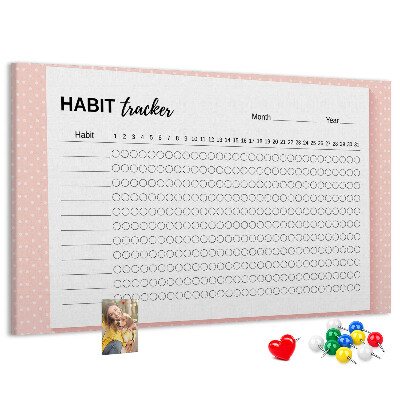 Panou de pluta Urmărirea obiceiurilor cu fundaluri colorate