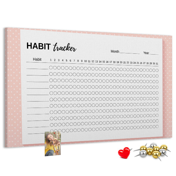Panou de pluta Urmărirea obiceiurilor cu fundaluri colorate
