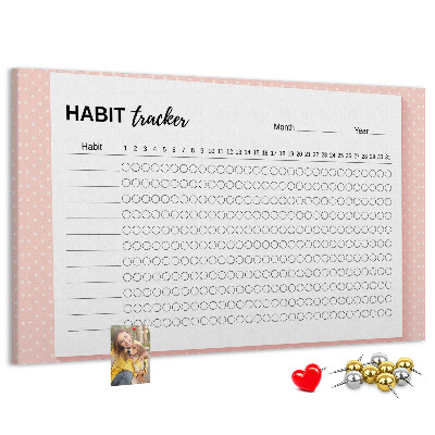 Panou de pluta Urmărirea obiceiurilor cu fundaluri colorate