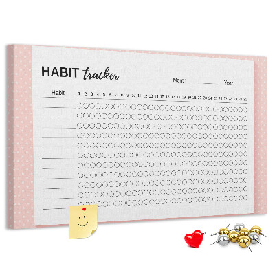 Panou de pluta Urmărirea obiceiurilor cu fundaluri colorate