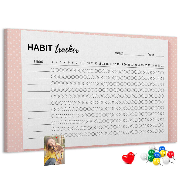 Panou de pluta Urmărirea obiceiurilor cu fundaluri colorate