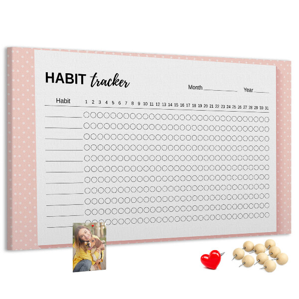 Panou de pluta Urmărirea obiceiurilor cu fundaluri colorate