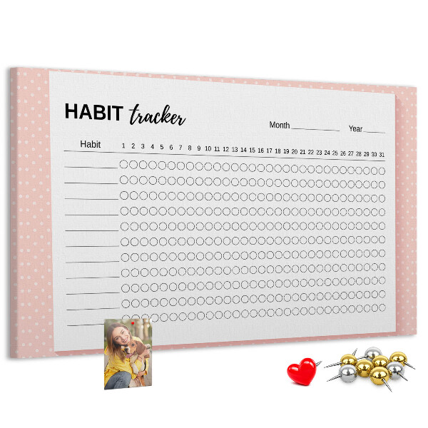 Panou de pluta Urmărirea obiceiurilor cu fundaluri colorate