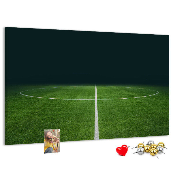 Panou din pluta Teren de fotbal cu linii și iarbă.