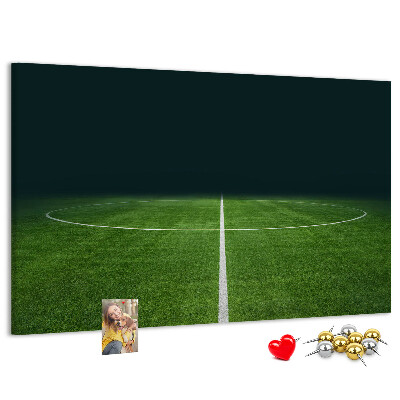 Panou din pluta Teren de fotbal cu linii și iarbă.