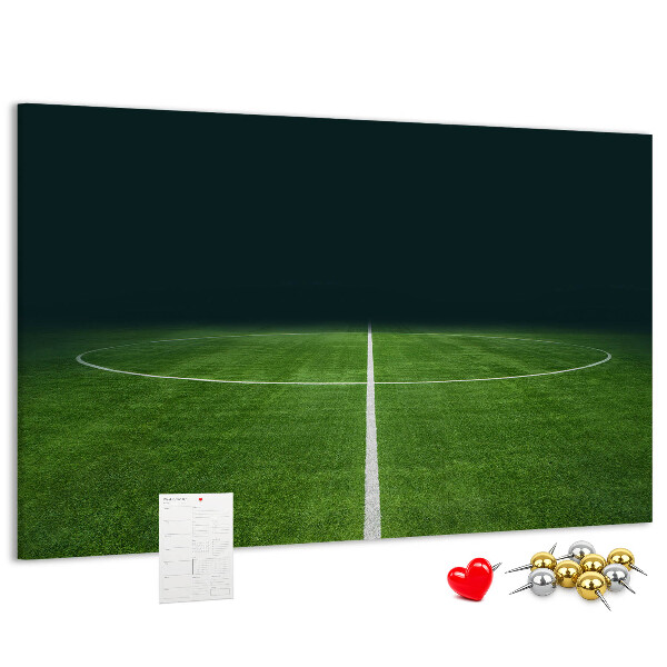 Panou din pluta Teren de fotbal cu linii și iarbă.