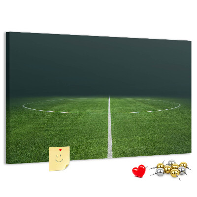 Panou din pluta Teren de fotbal cu linii și iarbă.