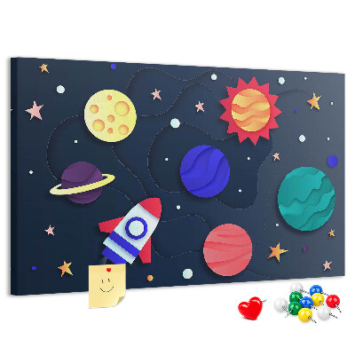 Panou de pluta O călătorie spațială prin planete colorate