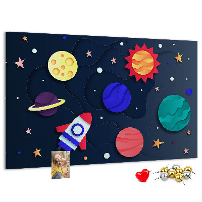 Panou de pluta O călătorie spațială prin planete colorate