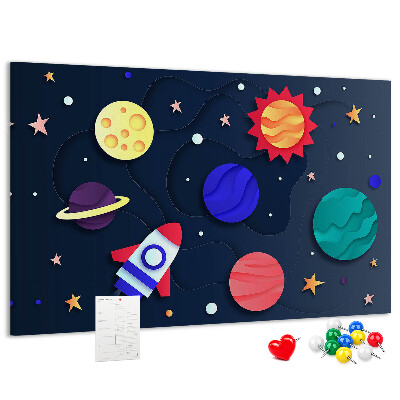 Panou de pluta O călătorie spațială prin planete colorate