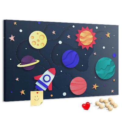 Panou de pluta O călătorie spațială prin planete colorate