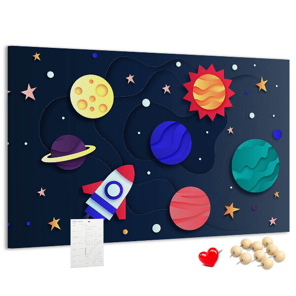 Panou de pluta O călătorie spațială prin planete colorate