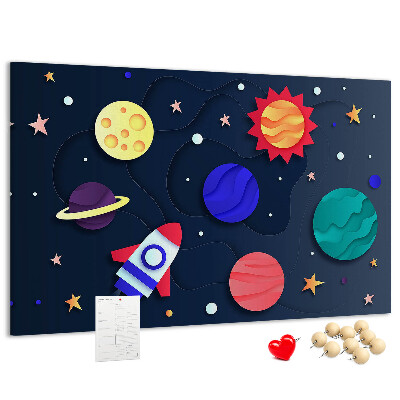 Panou de pluta O călătorie spațială prin planete colorate