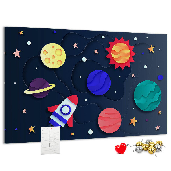 Panou de pluta O călătorie spațială prin planete colorate