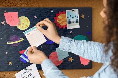 Panou de pluta O călătorie spațială prin planete colorate