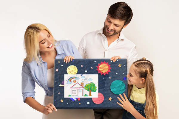 Panou de pluta O călătorie spațială prin planete colorate