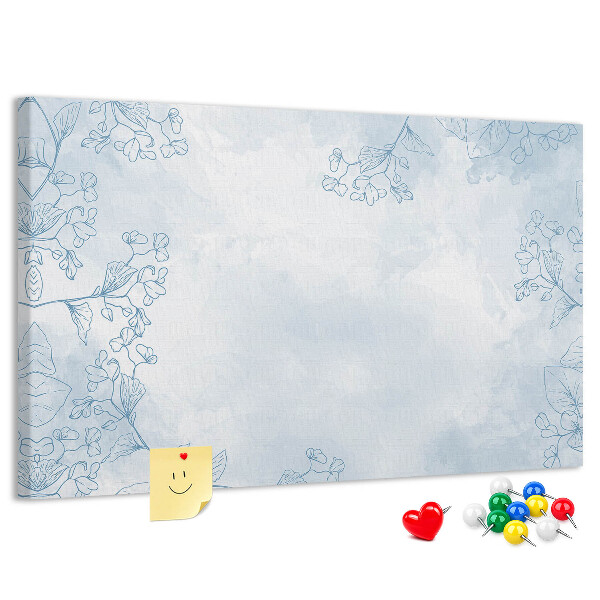 Panou de pluta Accente florale delicate pe fundal