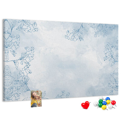 Panou de pluta Accente florale delicate pe fundal