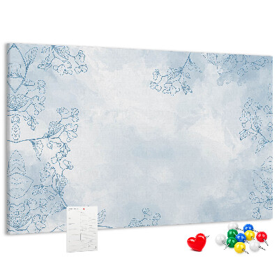 Panou de pluta Accente florale delicate pe fundal