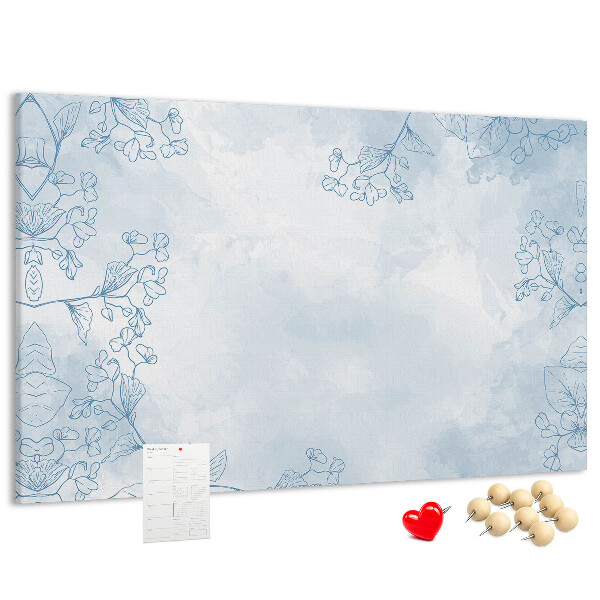 Panou de pluta Accente florale delicate pe fundal