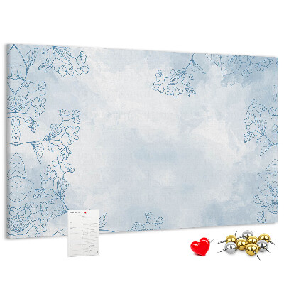 Panou de pluta Accente florale delicate pe fundal
