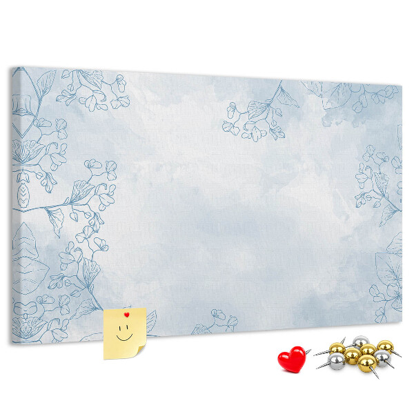 Panou de pluta Accente florale delicate pe fundal