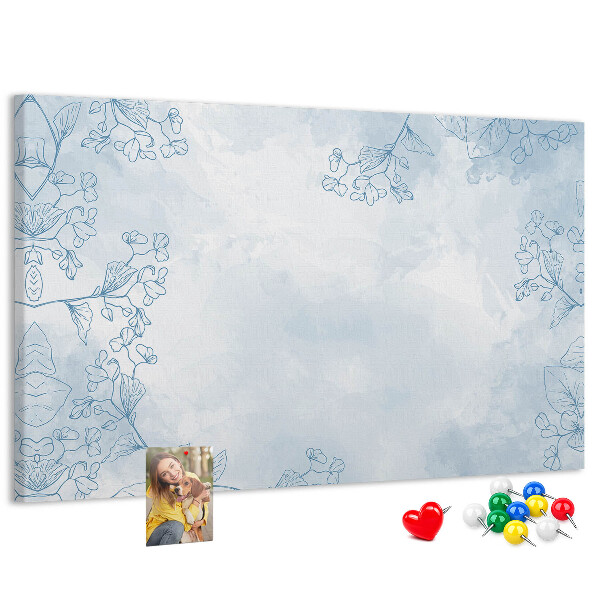 Panou de pluta Accente florale delicate pe fundal