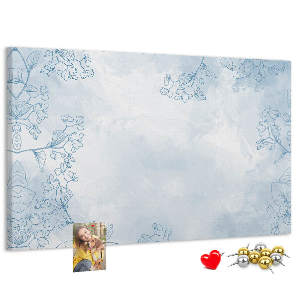 Panou de pluta Accente florale delicate pe fundal