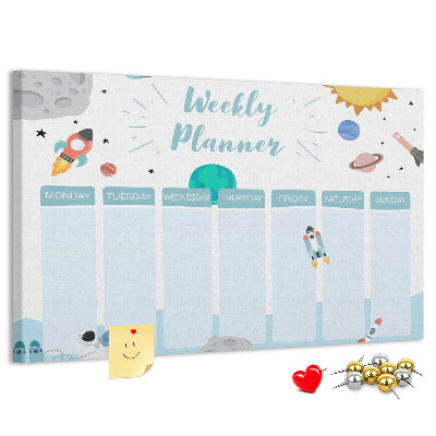 Panou din pluta Calendar săptămânal spațial cu rachete