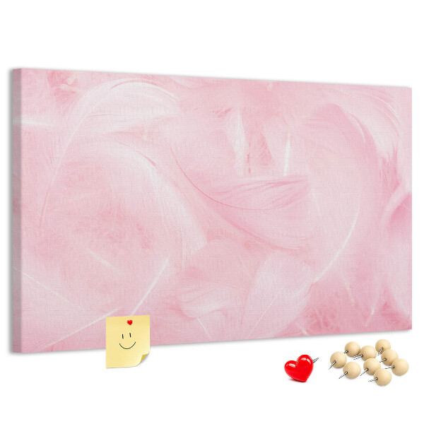 Panou de pluta Pene roz delicate pe fundal.