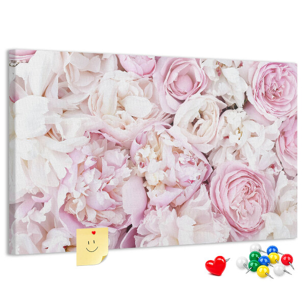Panou din pluta Model floral în nuanțe de roz.