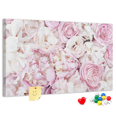 Panou din pluta Model floral în nuanțe de roz.