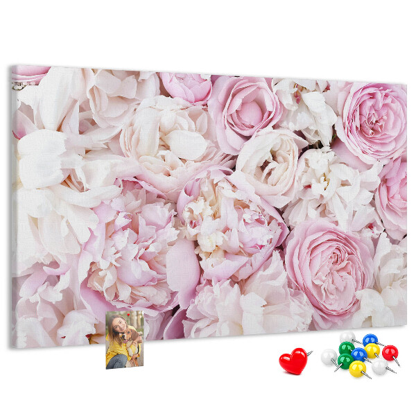 Panou din pluta Model floral în nuanțe de roz.