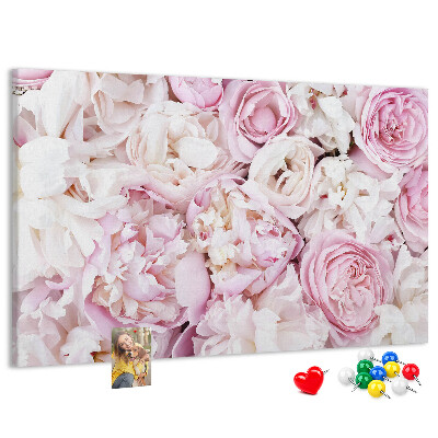 Panou din pluta Model floral în nuanțe de roz.