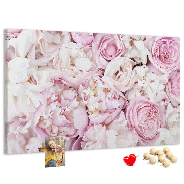 Panou din pluta Model floral în nuanțe de roz.