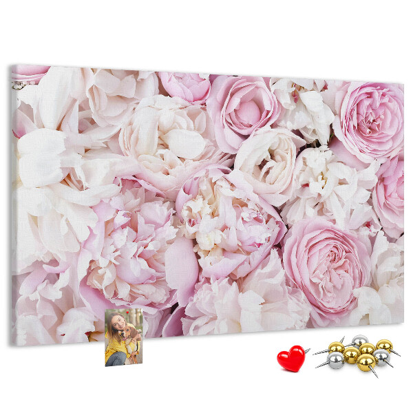 Panou din pluta Model floral în nuanțe de roz.