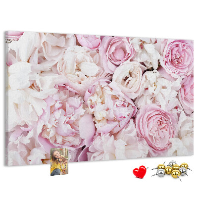 Panou din pluta Model floral în nuanțe de roz.