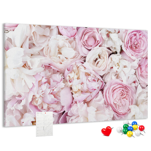 Panou din pluta Model floral în nuanțe de roz.