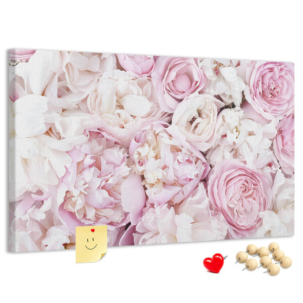 Panou din pluta Model floral în nuanțe de roz.