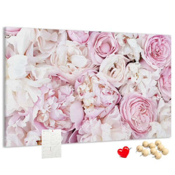 Panou din pluta Model floral în nuanțe de roz.
