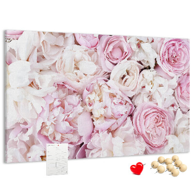 Panou din pluta Model floral în nuanțe de roz.
