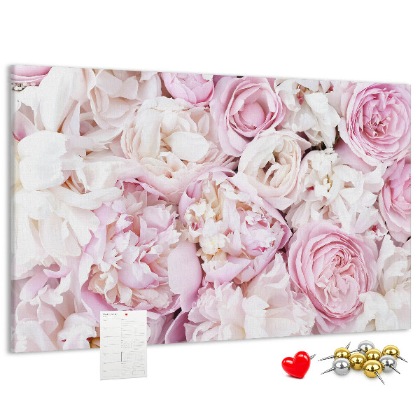 Panou din pluta Model floral în nuanțe de roz.