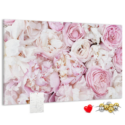 Panou din pluta Model floral în nuanțe de roz.