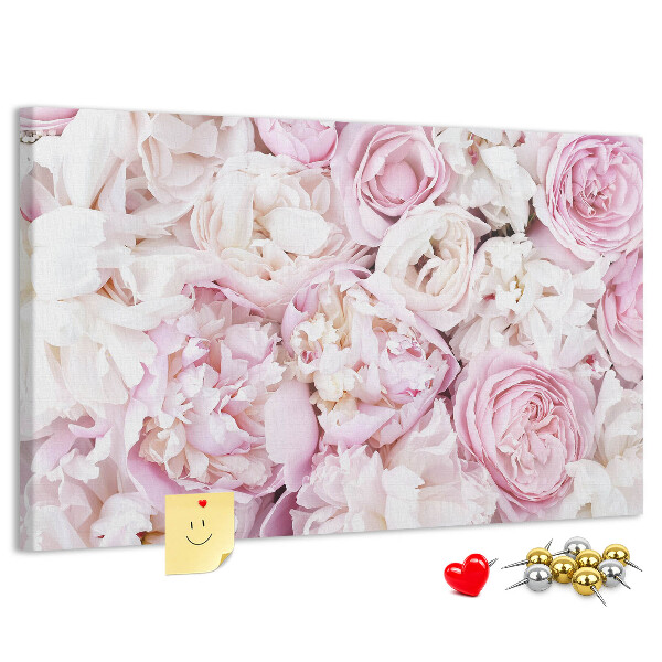 Panou din pluta Model floral în nuanțe de roz.