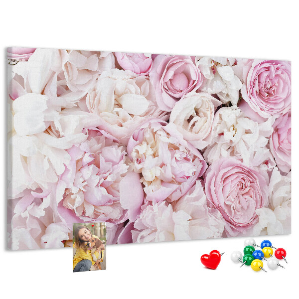 Panou din pluta Model floral în nuanțe de roz.