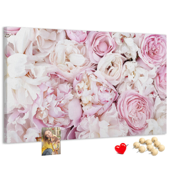 Panou din pluta Model floral în nuanțe de roz.