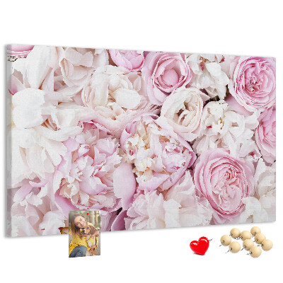 Panou din pluta Model floral în nuanțe de roz.