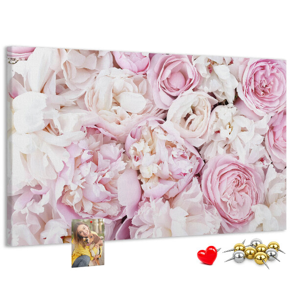 Panou din pluta Model floral în nuanțe de roz.